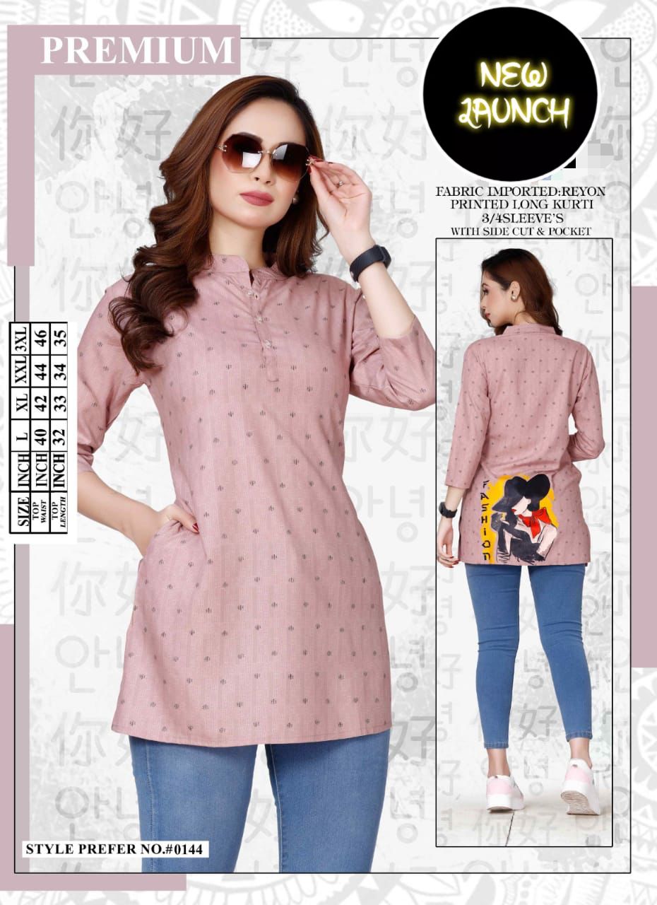 Summer Special Vol At 0144 Rayon Printed Top Catalog
